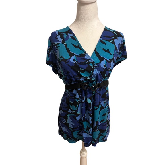 Apt. 9 Tops - Apt 9 Y2K 90s‎ babydoll XL whimsy blue black belted chain fairy retro top